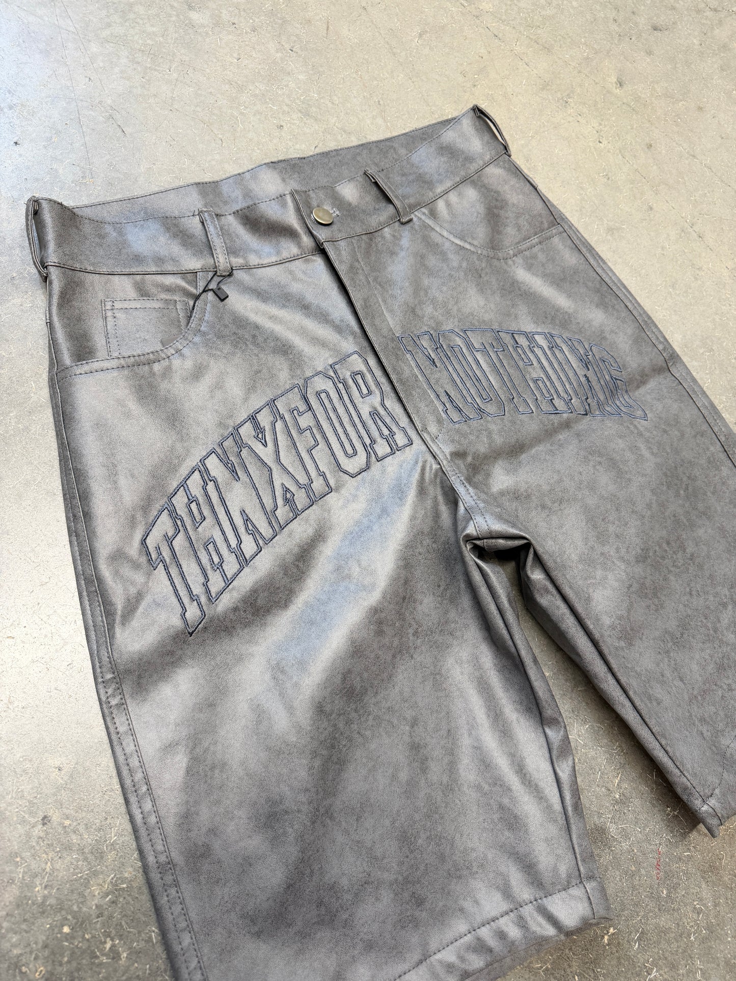 THXFORNOTHING GRAY WAX JORTS
