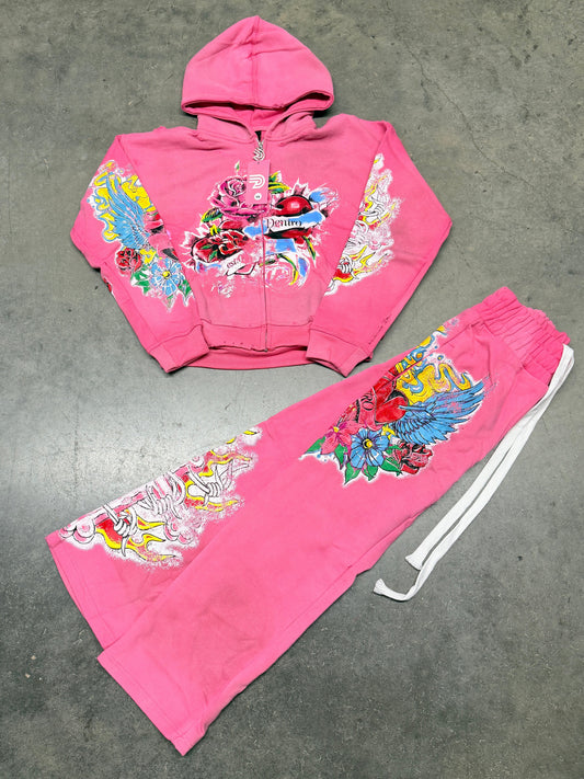 DINERO “TATTOO” PINK SET