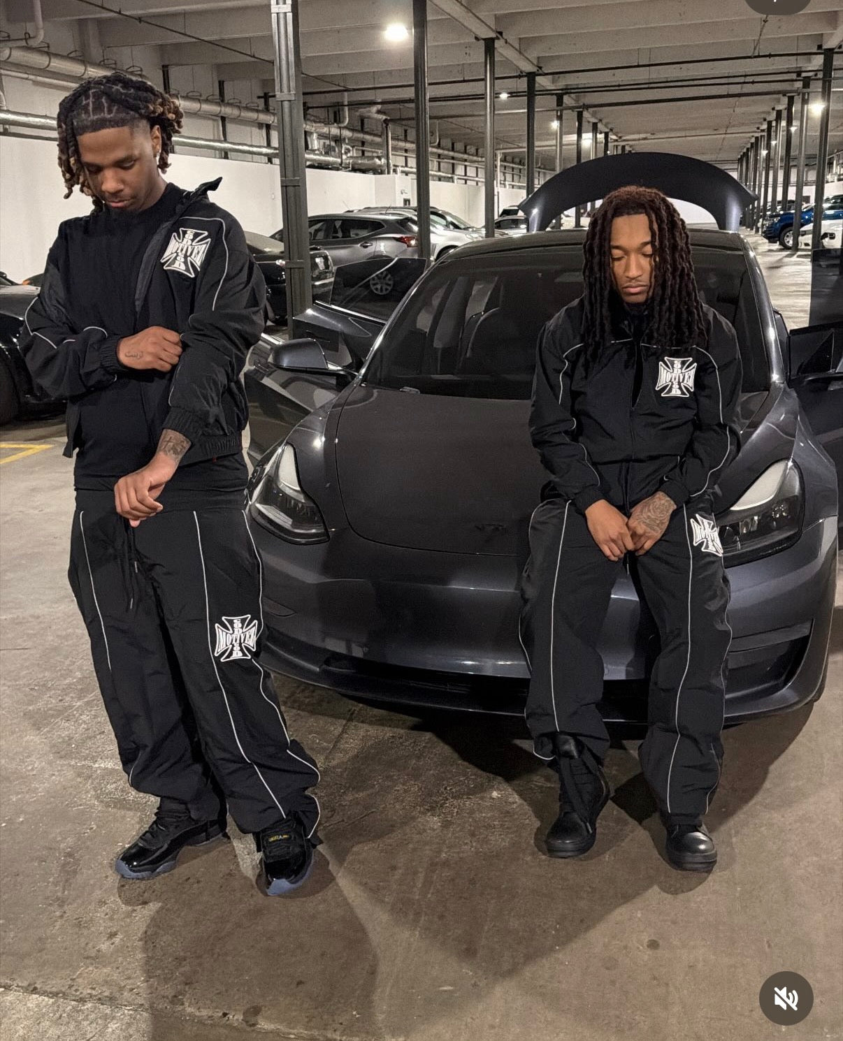 GM BLACK “CROSS” NYLON TRACKSUIT