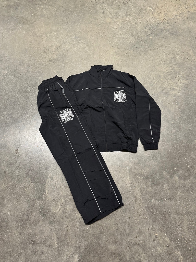 GM BLACK “CROSS” NYLON TRACKSUIT