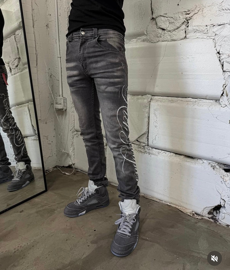 RG “CURSIVE” SKINNY DENIM