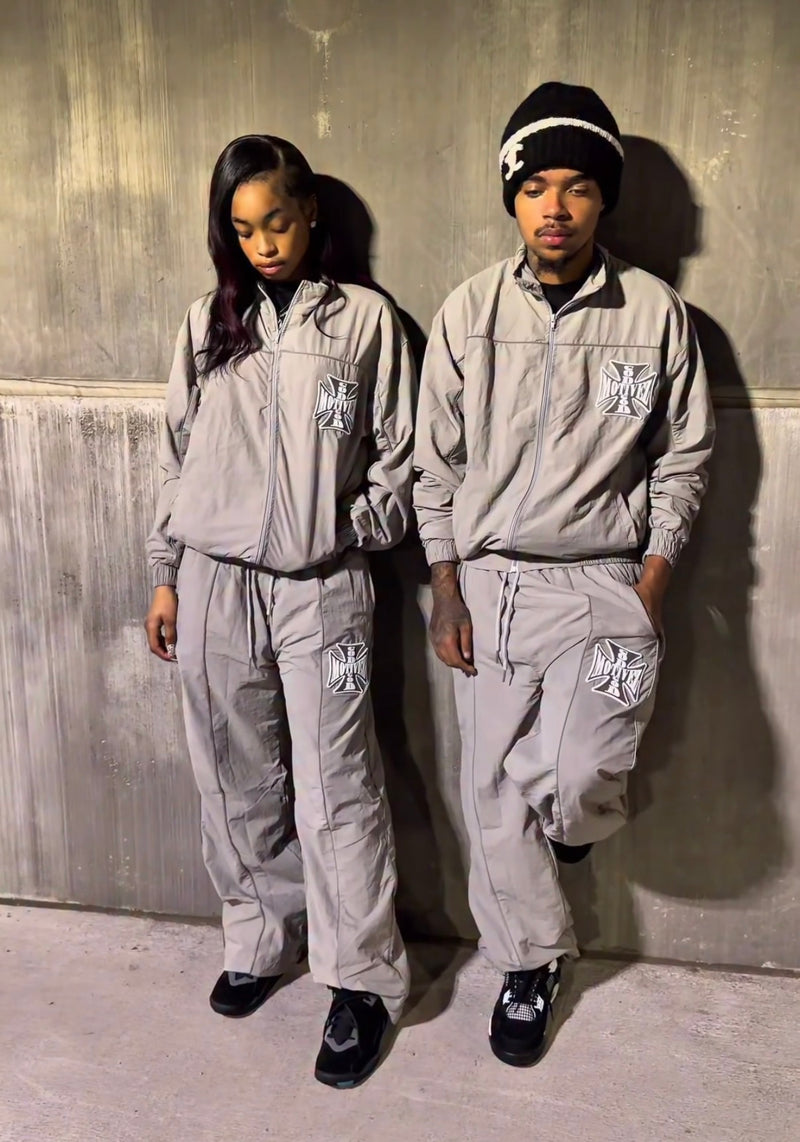 GM GRAY “CROSS” NYLON TRACKSUIT