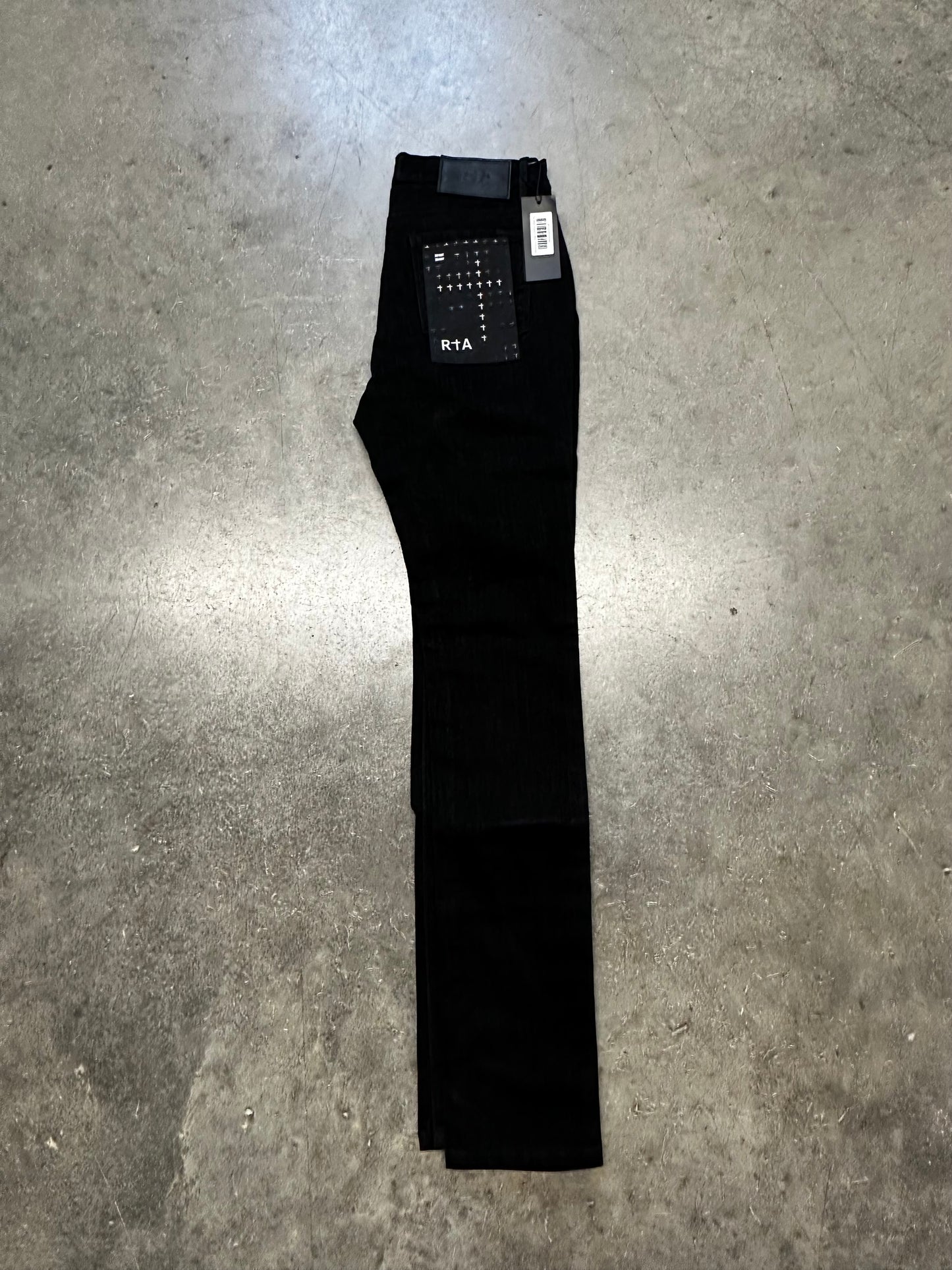 RtA BLACK FLOCKED SKINNY DENIM