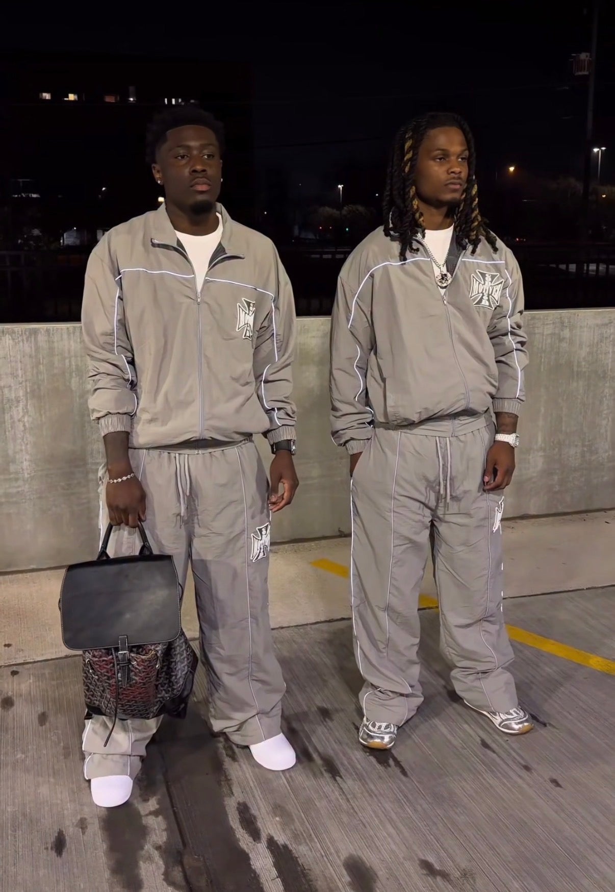 GM GRAY “CROSS” NYLON TRACKSUIT