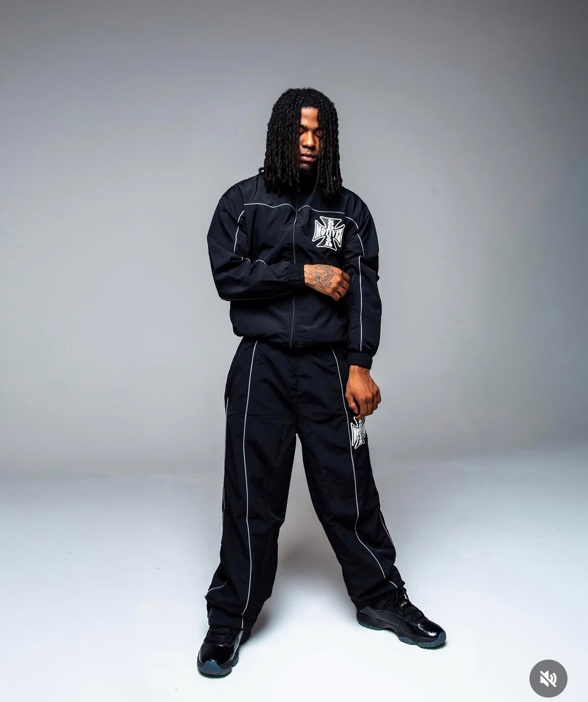 GM BLACK “CROSS” NYLON TRACKSUIT