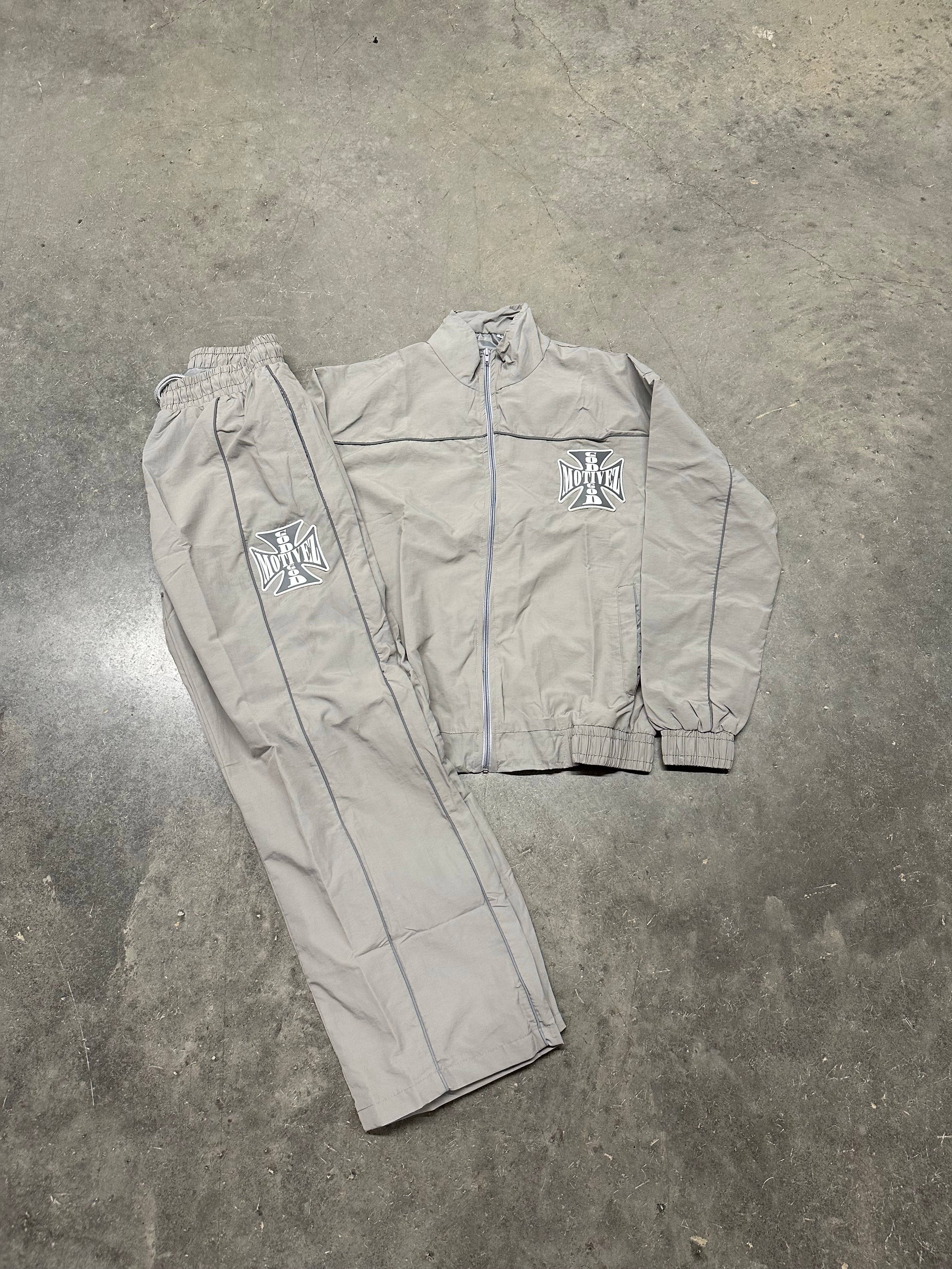 GM GRAY “CROSS” NYLON TRACKSUIT