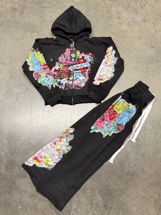 DINERO “TATTOO” BLACK SET