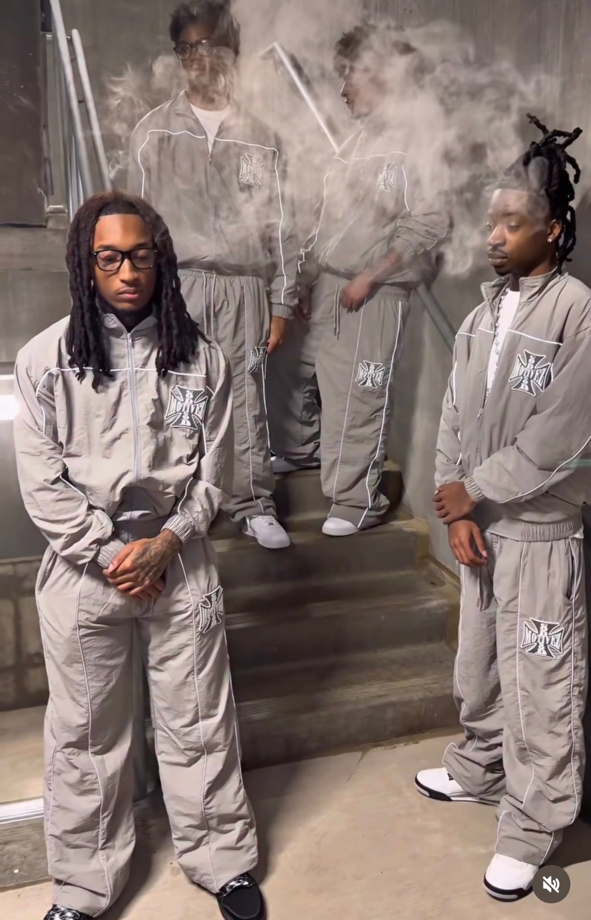 GM GRAY “CROSS” NYLON TRACKSUIT