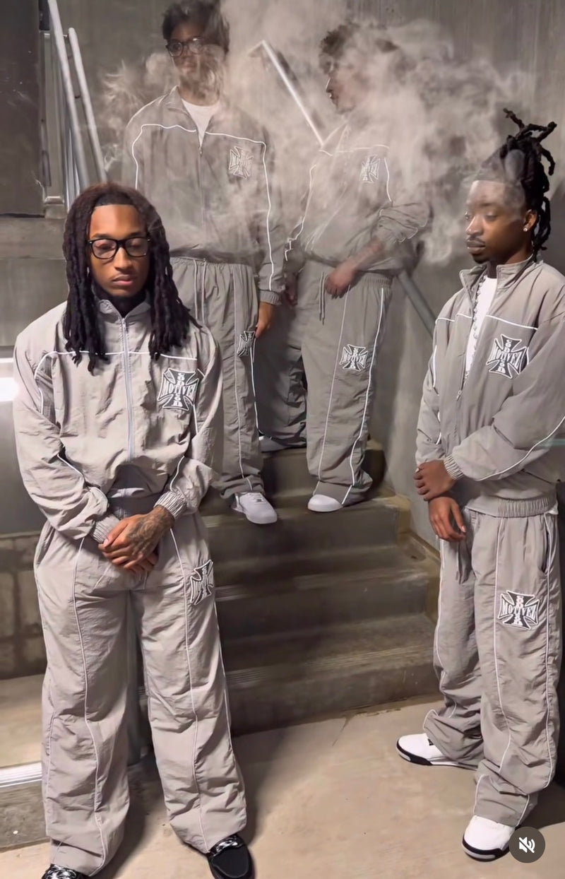 GM GRAY “CROSS” NYLON TRACKSUIT