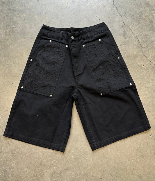 GAWSMRKT EMBOSSED LOGO JORTS (Black)